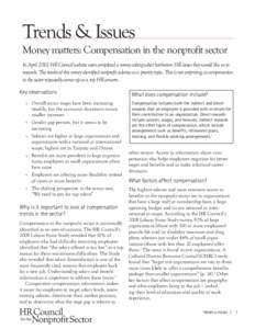 Human resource management / Canadian Society of Association Executives / Employee benefit / Salary / Pension / Nonprofit organization / Compensation and benefits / Disability insurance / Defined benefit pension plan / Employment compensation / Management / Organizational behavior