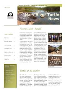 Tiaro & District Landcare Group Inc April 2013 Mary River Turtle News Nesting Season Results