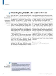 Comment  The Wakley Essay Prize 2014: the best of both worlds Published Online July 25, 2014 http://dx.doi.org[removed]/