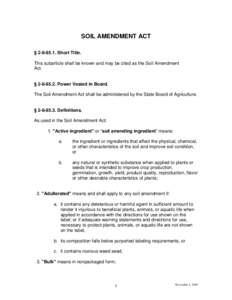 Microsoft Word - SOIL AMENDMENT ACT And RULES 2005.doc