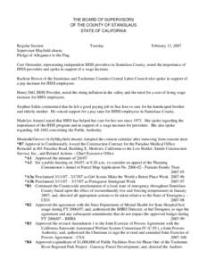 February 13, [removed]Board of Supervisors Minutes