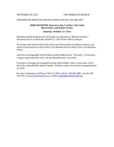 SEPTEMBER	
  28,	
  2012	
   	
   	
     FOR	
  IMMEDIATE	
  RELEASE	
   	
   	
  