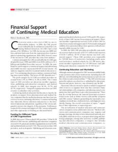 COMMENTARY  Financial Support of Continuing Medical Education Robert Steinbrook, MD