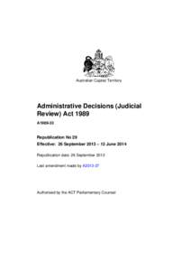 Administrative Decisions (Judicial Review) Act 1989