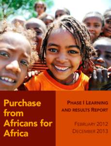 Purchase from Africans for Africa  PHASE I LEARNING