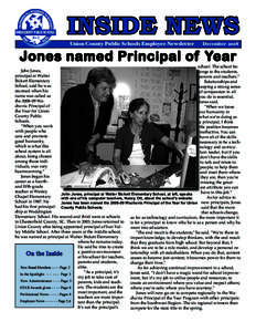 INSIDE NEWS Union County Public Schools Employee Newsletter December[removed]Jones named Princ i pal of Year