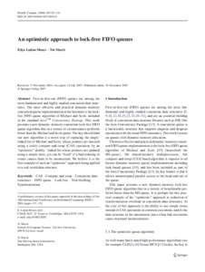 Scheduling algorithms / Concurrency control / Abstract data types / Queue / Linked list / FIFO / Compare-and-swap / Double-ended queue / Pointer / Computing / Computer programming / Concurrent computing