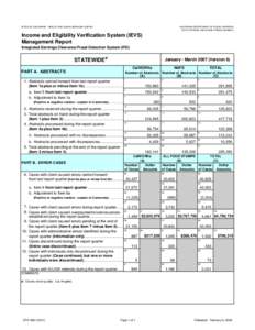 DPA[removed]Income and Eligibility Verification System (IEVS) Management Report, Jan-Mar07.