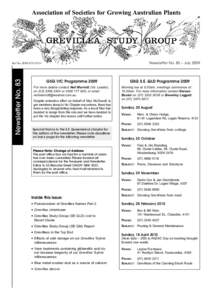 Association of Societies for Growing Australian Plants  Newsletter No. 83 – July 2009 Newsletter No. 83