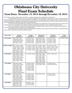 2013 Fall Final Exam Schedule.indd