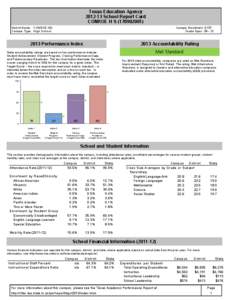 Texas Education Agency[removed]School Report Card CONROE H S[removed]District Name: CONROE ISD Campus Type: High School