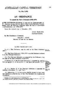 No. 38 of[removed]AN ORDINANCE To amend the Rates Ordinance[removed]I