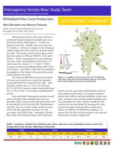 Interagency Grizzly Bear Study Team www.nrmsc.usgs.gov/research/igbst-home.htm Whitebark Pine Cone Production Mark Haroldson and Shannon Podruzny