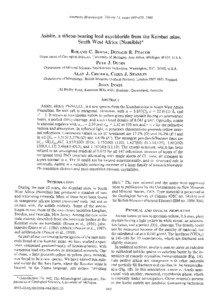 American Mineralogist, Volume 73, pages[removed], 1988  Asisite, a silicon-bearinglead oxychloride from the Kombat mine,