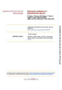 Bacterial oxidation of polyethylene glycol. F Kawai, T Kimura, M Fukaya, Y Tani, K