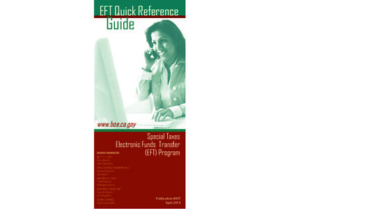 EFT Quick Reference  Guide www.boe.ca.gov Special Taxes