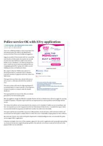 New Westminster News Leader - Police service OK with EFry application