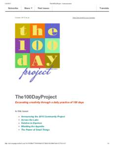 The100DayProject - Announcement  Subscribe