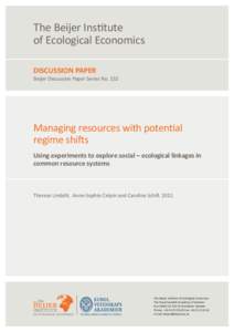 The Beijer Institute of Ecological Economics DISCUSSION PAPER Beijer Discussion Paper Series No. 232
