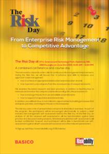 The  Rsk i Day From Enterprise Risk Management to Competitive Advantage