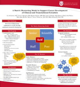 A Matrix Mentoring Model to Support Career Development of Clinical and Translational Scientists Jan Abramson, MS, Carrie L. Byington, MD, Heather Keenan, MD, PhD, John D. Phillips, PhD, Rebecca Childs, Erin Wachs, Mary A