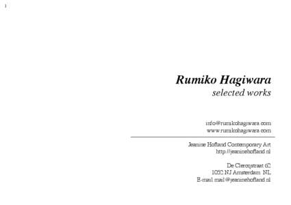 1  Rumiko Hagiwara selected works