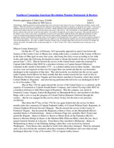 Southern Campaign American Revolution Pension Statements & Rosters Pension application of John Laney S18486 Transcribed by Will Graves f16VA[removed]