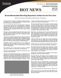 PURDUE EXTENSION  HOT NEWS Department of Entomology HN-72-W