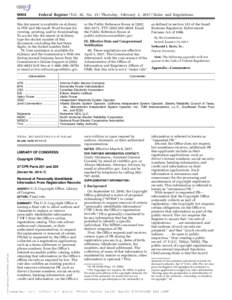 9004  Federal Register / Vol. 82, NoThursday, February 2, Rules and Regulations this document is available on eLibrary in PDF and Microsoft Word format for