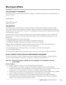 Occupational safety and health / Department of Municipal Affairs / Public housing / Affordable housing / Executive Council of Alberta / Alberta Municipal Affairs / Disaster preparedness / Emergency management / Humanitarian aid