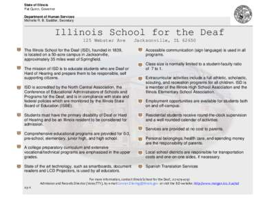 The Illinois School for the Deaf (ISD) Fact Sheet