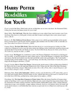 Harry Potter Readalikes Young People.pub