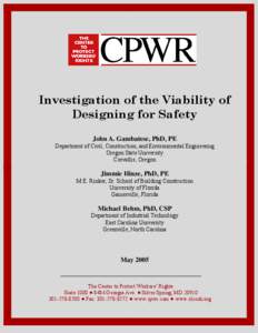 The Center To Protect Workers' Rights:Research:Research Reports:Investigation of teh Viability of Designing for Safety