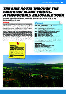 CYCLING SWITZERLAND | 45  THE BIKE ROUTE THROUGH THE SOUTHERN BLACK FOREST– A THOROUGHLY ENJOYABLE TOUR Anyone who wants to enjoy the beauty of the black forest would find it worth exploring the 240 km long