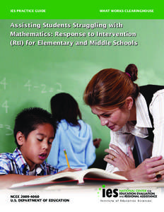 Special education / Response to intervention / Evidence-based practice / Best practice / Learning disability / Randomized controlled trial / Evidence-based medicine / National Center on Education and the Economy / Intervention / Education / Knowledge / Educational psychology