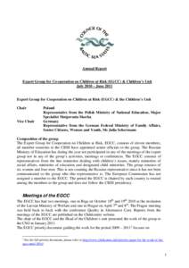 Annual Report  Expert Group for Co-operation on Children at Risk (EGCC) & Children’s Unit July 2010 – JuneExpert Group for Cooperation on Children at Risk (EGCC) & the Children’s Unit