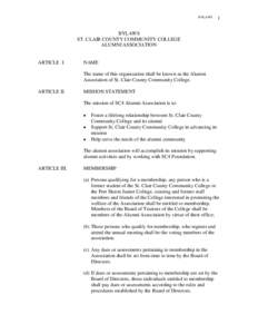 BYLAWS  1 BYLAWS ST. CLAIR COUNTY COMMUNITY COLLEGE