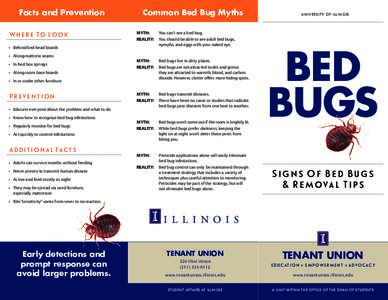 Facts and Prevention Where To Look •	 Behind bed head boards •	 Along mattress seams •	 In bed box springs •	 Along room base boards