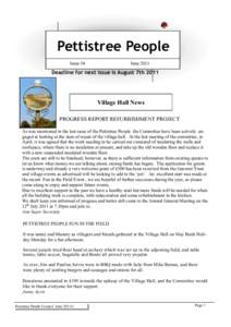 Pettistree People Issue 54 June[removed]Deadline for next issue is August 7th 2011