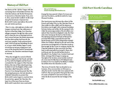 History of Old Fort The history of the 