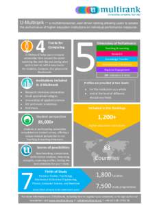 U-Multirank – a multidimensional, user-driven ranking allowing users to assess the performance of higher education institutions on individual performance measures. 4  Tracks for