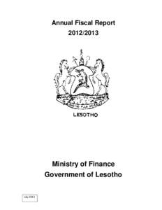 Annual Fiscal Report[removed]Ministry of Finance Government of Lesotho