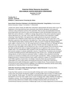 Geography of Florida / Water pollution / Hydrology / Aquatic ecology / Irrigation / Interstate Commission on the Potomac River Basin / Tampa Bay Water / Water resources / Alafia River / Water / Environment / Water management