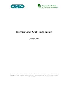 AICPA/CICA International Seal Usage Guide