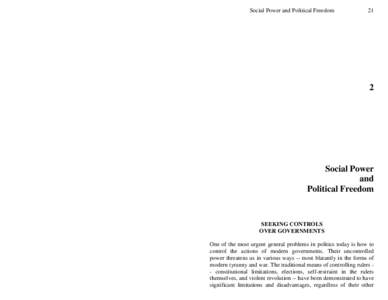 Social Power and Political Freedom  21 2