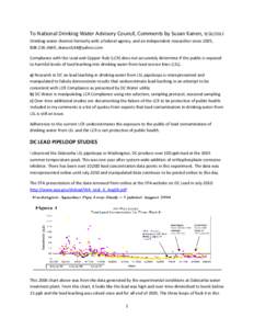 Public Comments for National Drinking Water Advisory Council (NDWAC) Meeting on October 9-10, 2013