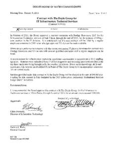 Jan. 9, 2013 Board agenda item: Contract with The Doyle Group, LLC for IT Infrastructure Technical Services