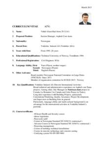 MarchCURRICULUM VITAE (CV)