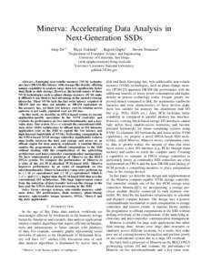 Minerva: Accelerating Data Analysis in Next-Generation SSDs Arup De⇤† Maya Gokhale†