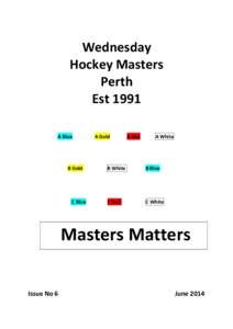 Wednesday Hockey Masters Perth Est 1991 A Blue